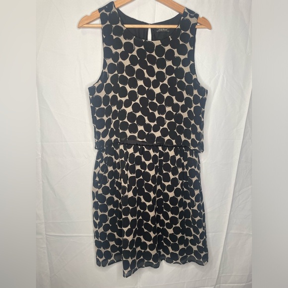 Lucky Brand Polka Dot Silk Sleeveless Dress - Picture 1 of 5